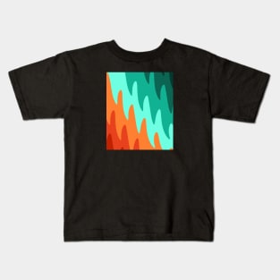 Abstract Flames - Light Green Orange Kids T-Shirt